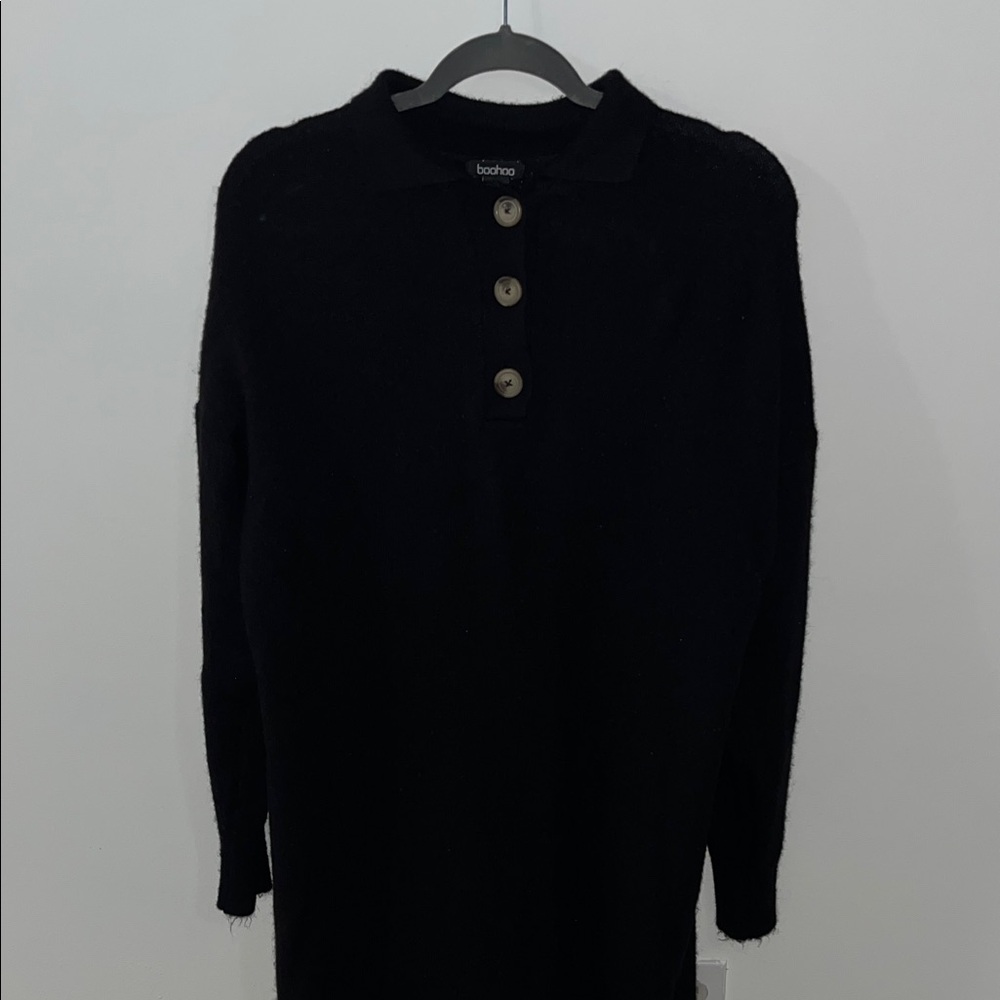 Boohoo Black Cowl Neck Dress
